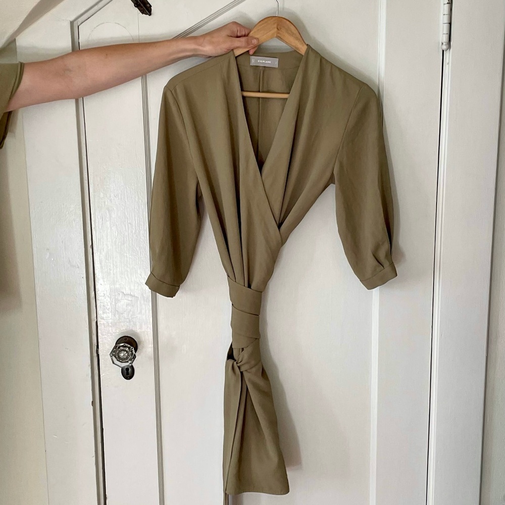 Everlane Green Wrap Dress